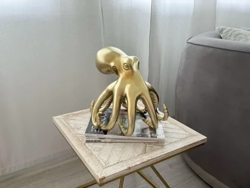 Cosmic Octopus 31cm Gold Resin Indoor Sculpture