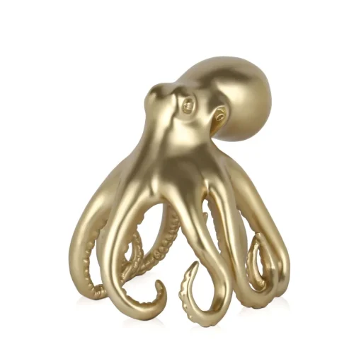Cosmic Octopus 31cm Gold Resin Indoor Sculpture