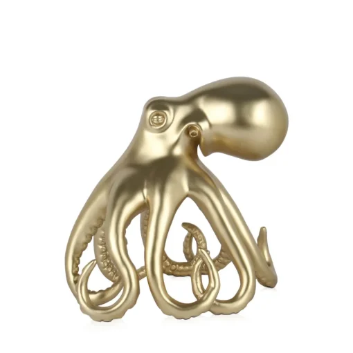 Cosmic Octopus 22cm Gold Resin Indoor Sculpture