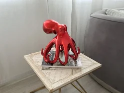Cosmic Octopus 31cm Red Resin Indoor Sculpture