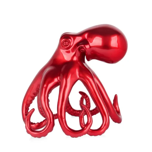 Cosmic Octopus 31cm Red Resin Indoor Sculpture