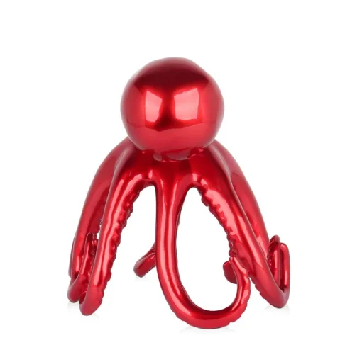 Cosmic Octopus 31cm Red Resin Indoor Sculpture