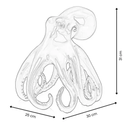 Cosmic Octopus 31cm Red Resin Indoor Sculpture