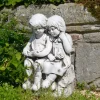 Country Boy & Girl 56cm Stone Resin Garden Statue