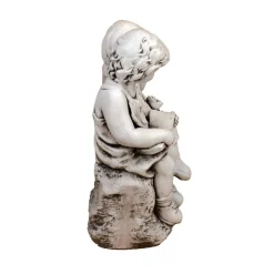 Country Boy & Girl 56cm Stone Resin Garden Statue