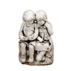 Country Boy & Girl 56cm Stone Resin Garden Statue