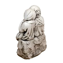 Country Boy & Girl 56cm Stone Resin Garden Statue