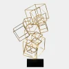 Cube Fusion 85cm Gold Metal Indoor Sculpture
