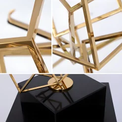 Cube Fusion 85cm Gold Metal Indoor Sculpture