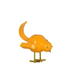 Cubic Bird 14cm Caio Yellow Resin Indoor Sculpture
