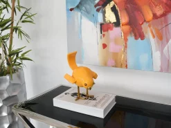 Cubic Bird 22cm Caio Yellow Resin Indoor Sculpture