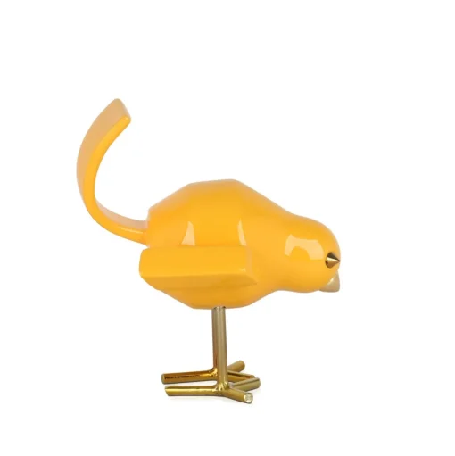 Cubic Bird 22cm Caio Yellow Resin Indoor Sculpture