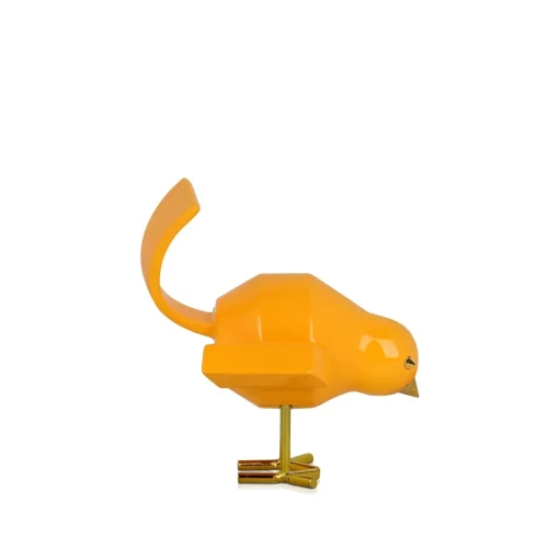 Cubic Bird 14cm Caio Yellow Resin Indoor Sculpture