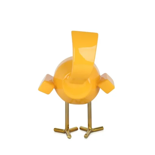 Cubic Bird 22cm Caio Yellow Resin Indoor Sculpture