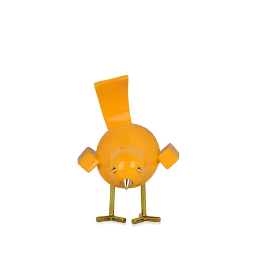 Cubic Bird 14cm Caio Yellow Resin Indoor Sculpture