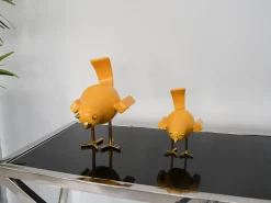 Cubic Bird 22cm Caio Yellow Resin Indoor Sculpture