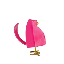 Cubic Bird 14cm Magenta Resin Indoor Sculpture