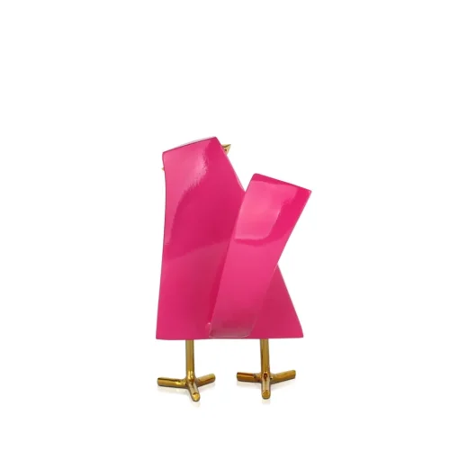 Cubic Bird 14cm Magenta Resin Indoor Sculpture