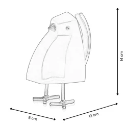 Cubic Bird 14cm Orange Resin Indoor Sculpture