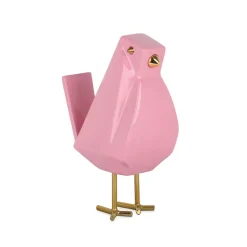Cubic Bird 30cm Pink Resin Indoor Sculpture