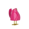 Cubic Bird 14cm Pink Resin Indoor Sculpture