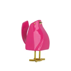 Cubic Bird 14cm Pink Resin Indoor Sculpture