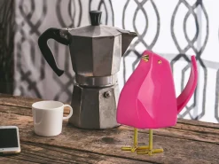 Cubic Bird 14cm Pink Resin Indoor Sculpture