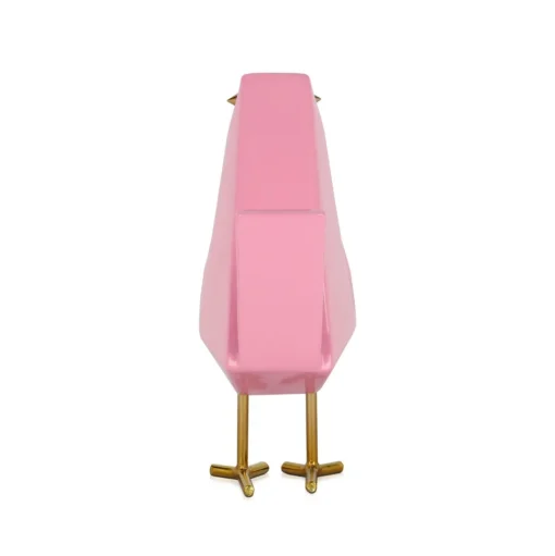 Cubic Bird 30cm Pink Resin Indoor Sculpture