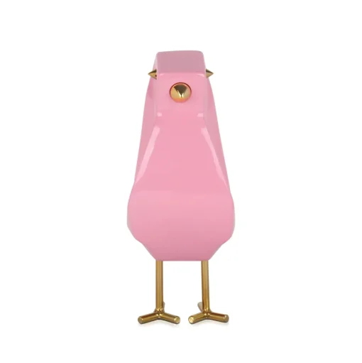 Cubic Bird 30cm Pink Resin Indoor Sculpture
