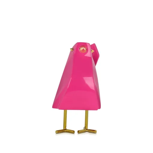 Cubic Bird 14cm Pink Resin Indoor Sculpture