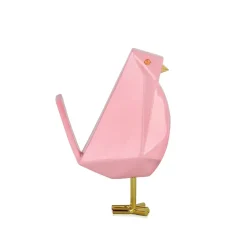Cubic Bird 18cm Rosa Pink Resin Indoor Sculpture