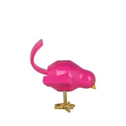 Cubic Bird 14cm Rosa Pink Resin Indoor Sculpture