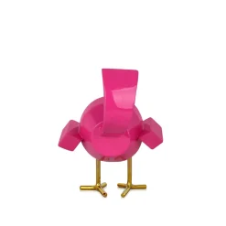 Cubic Bird 14cm Rosa Pink Resin Indoor Sculpture