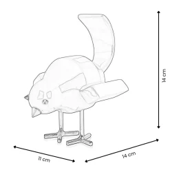 Cubic Bird 14cm Rosa Pink Resin Indoor Sculpture