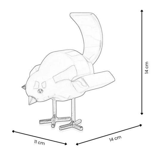 Cubic Bird 14cm Rosa Pink Resin Indoor Sculpture