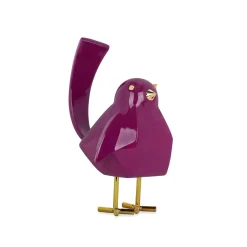 Cubic Bird 18cm Violet Resin Indoor Sculpture
