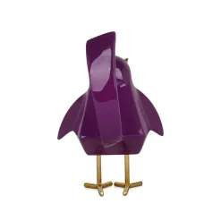 Cubic Bird 30cm Violet Resin Indoor Sculpture
