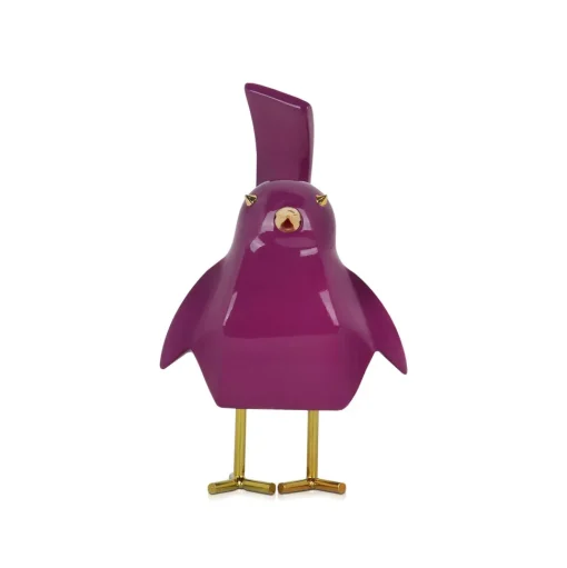 Cubic Bird 18cm Violet Resin Indoor Sculpture