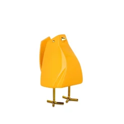 Cubic Bird 14cm Yellow Resin Indoor Sculpture