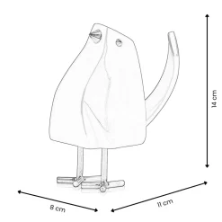 Cubic Bird 14cm Yellow Resin Indoor Sculpture