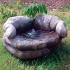 Cupped Hands Stone Fountain Water Feature