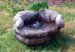 Cupped Hands Stone Fountain Water Feature