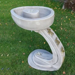 Curved Japanese Design Stone Garden Bird Bath