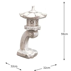 Curved Japanese Pagoda Antique Stone Garden Ornament