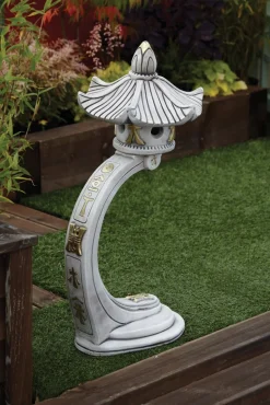Curved Japanese Pagoda Stone Garden Ornament