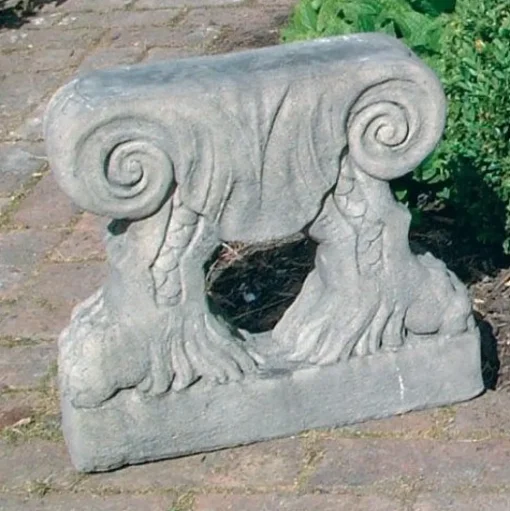 Curved Pattern Top Stone Garden Bench