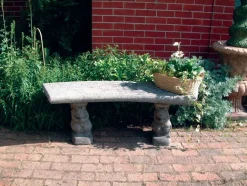 Curved Plain Top Stone Garden Bench
