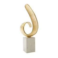 Curved Reflection 50cm Gold Metal Indoor Sculpture