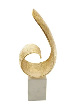 Curved Reflection 50cm Gold Metal Indoor Sculpture
