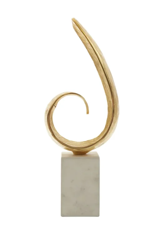 Curved Reflection 50cm Gold Metal Indoor Sculpture